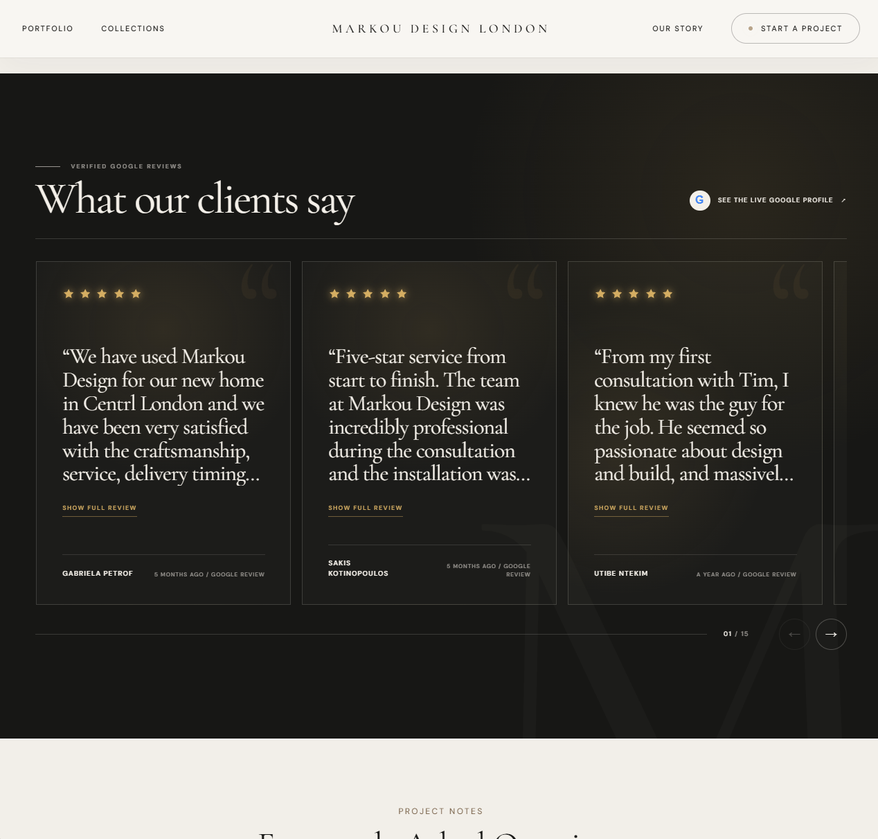 Markou Design London project page